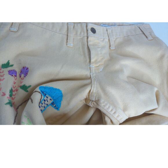Vintage Love N Stuff Embroidered Low Rise Bell Bottom Jeans Mushrooms Read - Picture 10 of 13